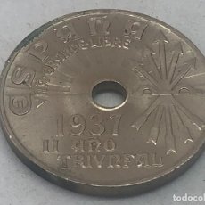 Monedas Franco: MONEDA 25 CÉNTIMOS. 1937. EBC. FALANGE. GUERRA CIVIL. II AÑO TRIUNFAL. ESPAÑA. GENERAL FRANCO.. Lote 282992538