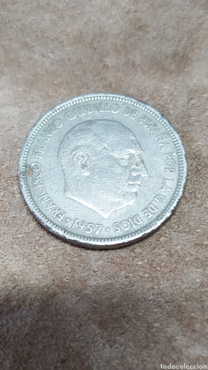 Monedas Franco: 5 ptas 1957 Espa&ntilde;a - Foto 2
