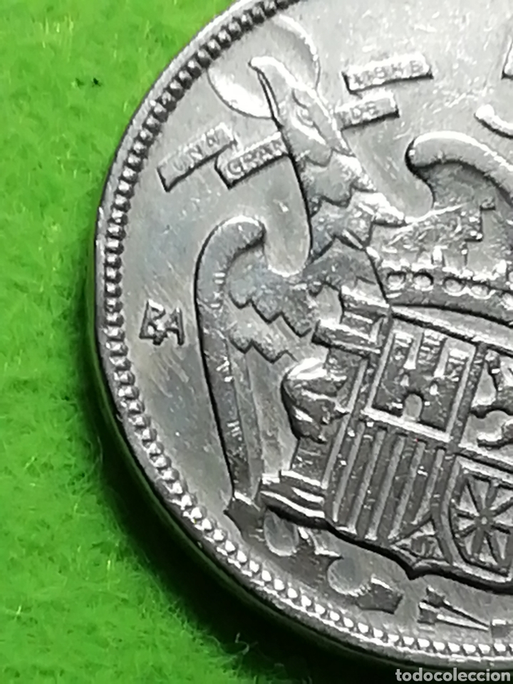Monedas Franco: Cincuenta pesetas. 50 pesetas de 1957 serie especial BA. Primera exposición iberoamericana de numism - Foto 2 - 286873983
