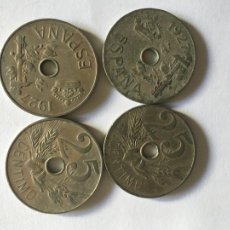 Monedas Franco: 25 CENTIMOS DE 1937, 4 MONEDAS. Lote 289833033