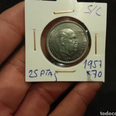 Monedas Franco: MONEDA 25 PESETAS 1957 ESTRELLA 70 ESTADO ESPAÑOL ESPAÑA SIN CIRCULAR