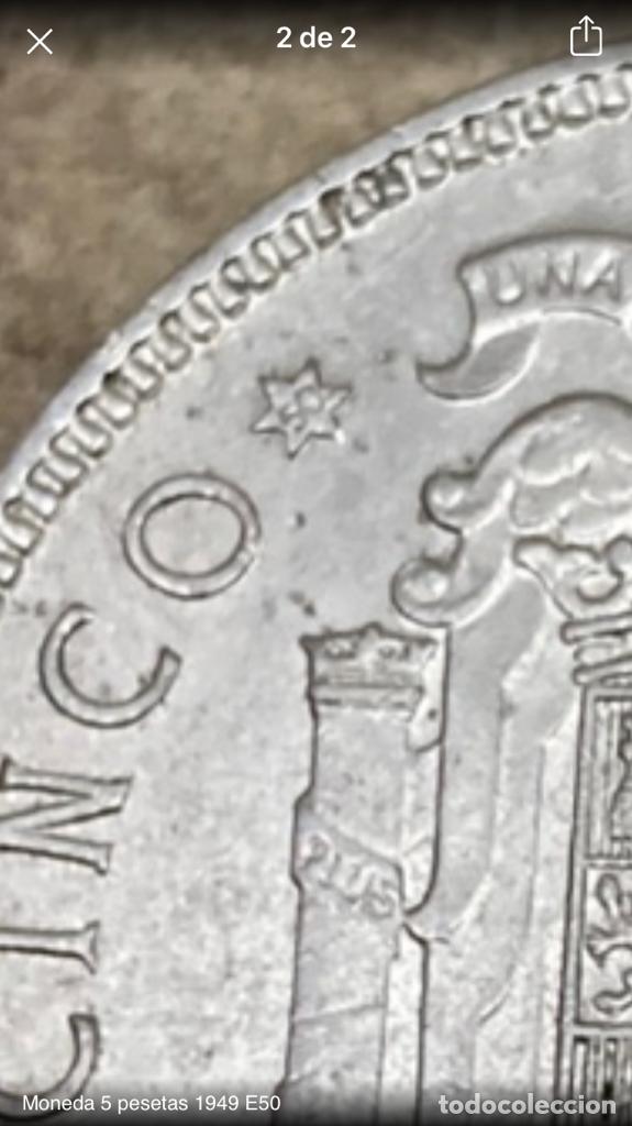Monedas Franco: Moneda 5 pesetas 1949 E50 - Foto 3
