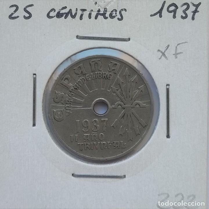 Monnaies Franco: 25 Centimos 1937 XF Espa&ntilde;a Segunda Republica Ref.M222