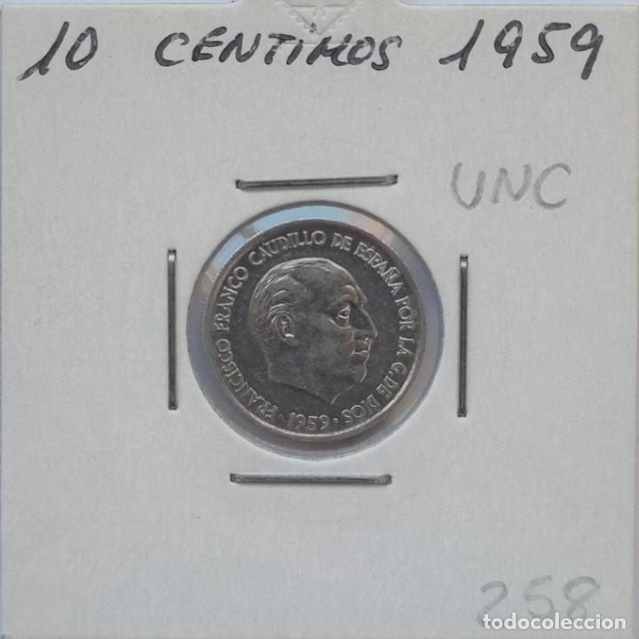 Monnaies Franco: 10 Centimos 1959 UNC S/C Espa&ntilde;a Francisco Franco Ref.M258