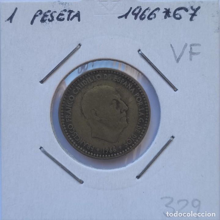 Monnaies Franco: 1 Peseta 1966 * 67 VF Espa&ntilde;a Francisco Franco Ref.M329