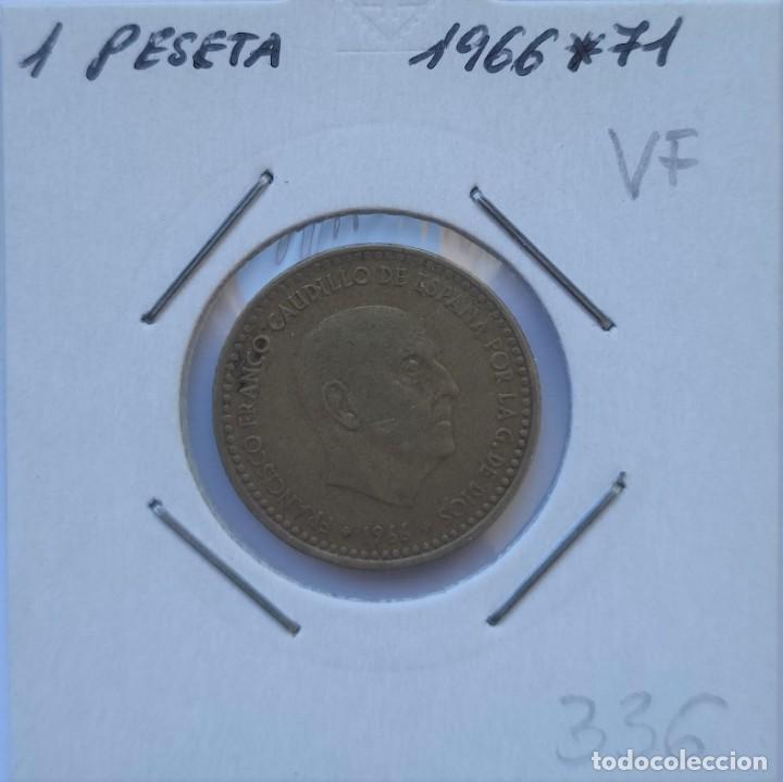 Monnaies Franco: 1 Peseta 1966 * 71 VF Espa&ntilde;a Francisco Franco Ref.M336