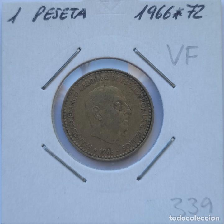 Monnaies Franco: 1 Peseta 1966 * 72 VF Espa&ntilde;a Francisco Franco Ref.M339