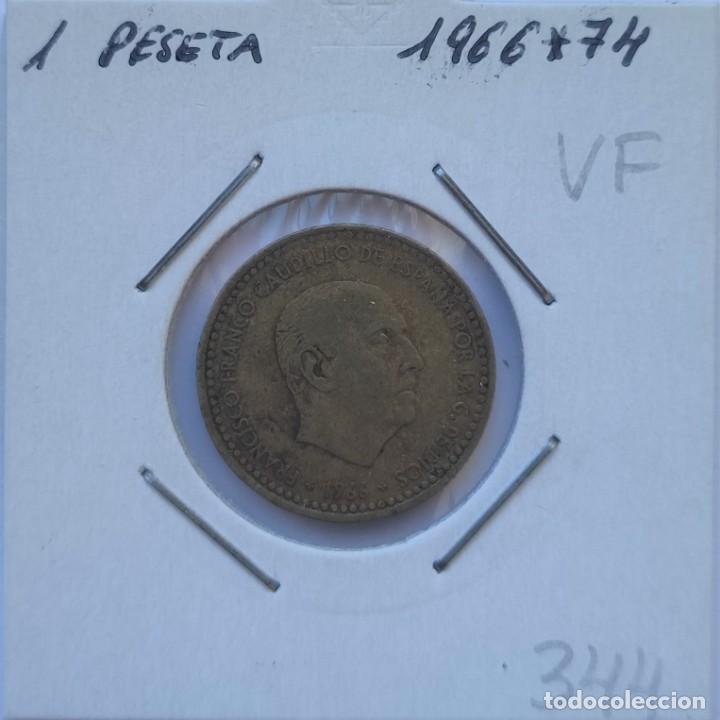 Monnaies Franco: 1 Peseta 1966 * 74 VF Espa&ntilde;a Francisco Franco Ref.M344