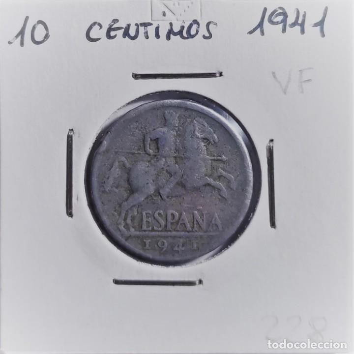 Monnaies Franco: 10 Centimos 1941 VF Espa&ntilde;a Francisco Franco Ref.M228
