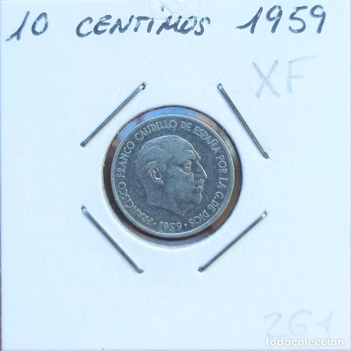 Monnaies Franco: 10 Centimos 1959 XF Espa&ntilde;a Francisco Franco Ref.M261