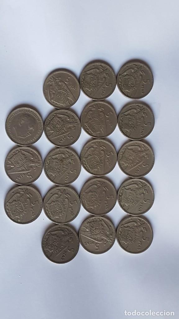 Monedas Franco: Monedas 5 ptas Espa&ntilde;a - Foto 2