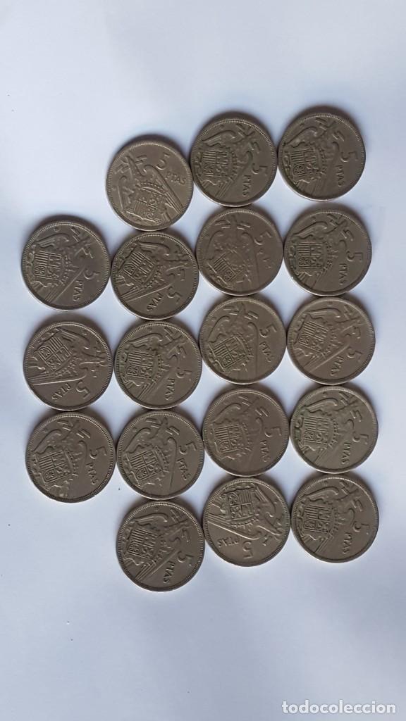 Monedas Franco: Monedas 5 ptas Espa&ntilde;a - Foto 3