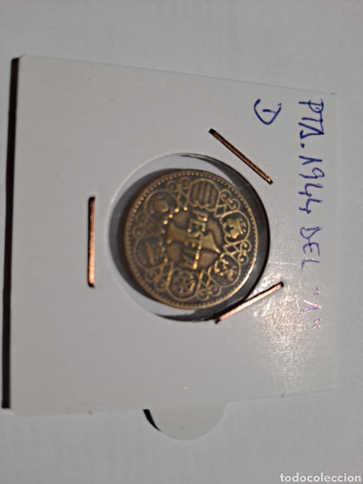 Monedas Franco: Franco, 1 pta a&ntilde;o 1944 - Foto 1