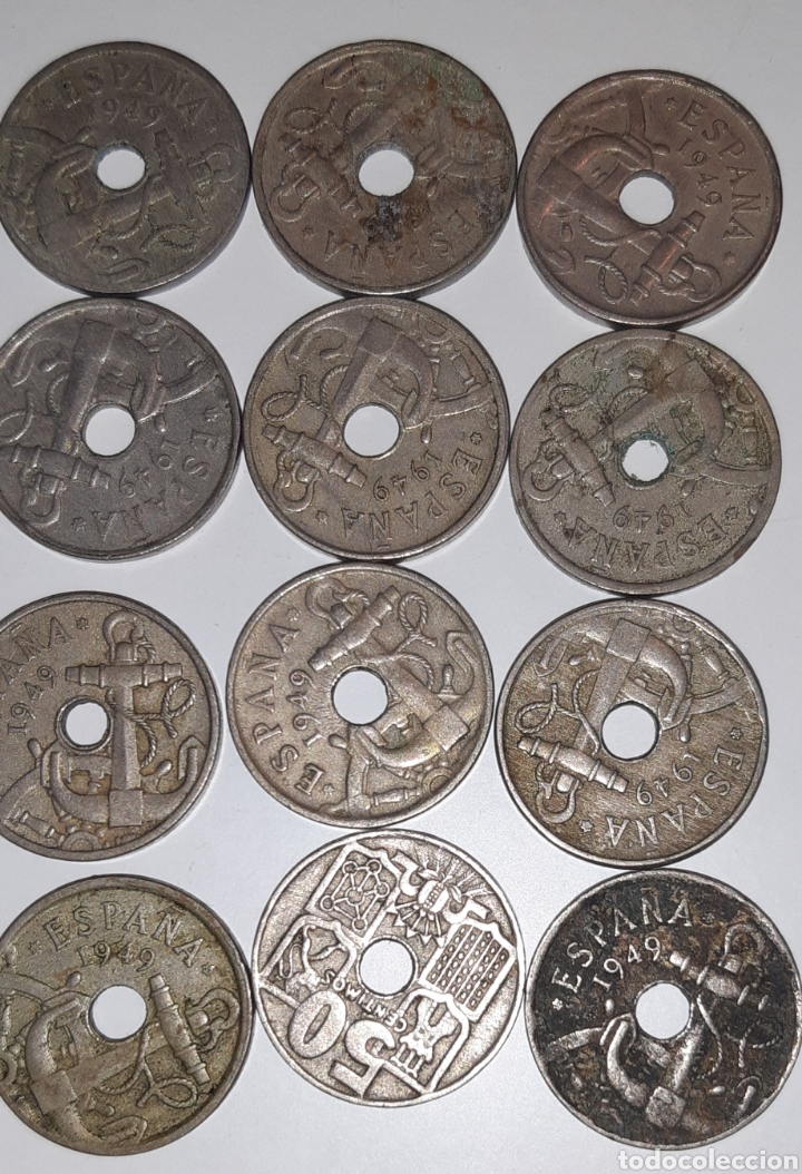 Monedas Franco: Moneda de 50 centimos 1949 - Foto 2