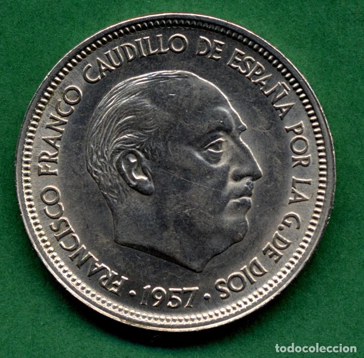 Monedas Franco: 50 Pesetas de 1957 *58.ERROR.SIN EL PLVS.SIN CIRCULAR. - Foto 1
