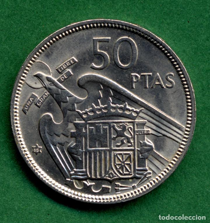 Monedas Franco: 50 Pesetas de 1957 *58.ERROR.SIN EL PLVS.SIN CIRCULAR. - Foto 2