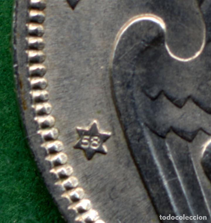 Monedas Franco: 50 Pesetas de 1957 *58.ERROR.SIN EL PLVS.SIN CIRCULAR. - Foto 4