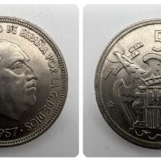 Monedas Franco: MONEDA. FRANCISCO FRANCO. 50 PESETAS. 1957. ESTRELLA LEGIBLE *58*. S/C. VER FOTOS
