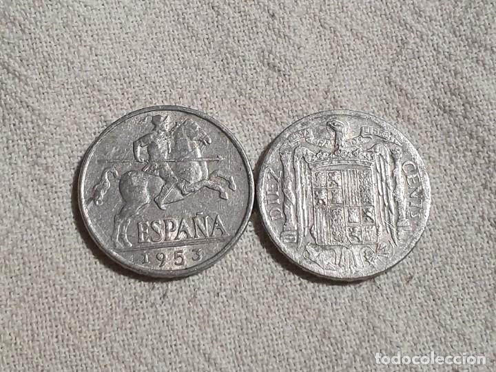 Monedas Franco: 2 monedas de 10 c&eacute;ntimos - 1953 - EBC/EF - Foto 1