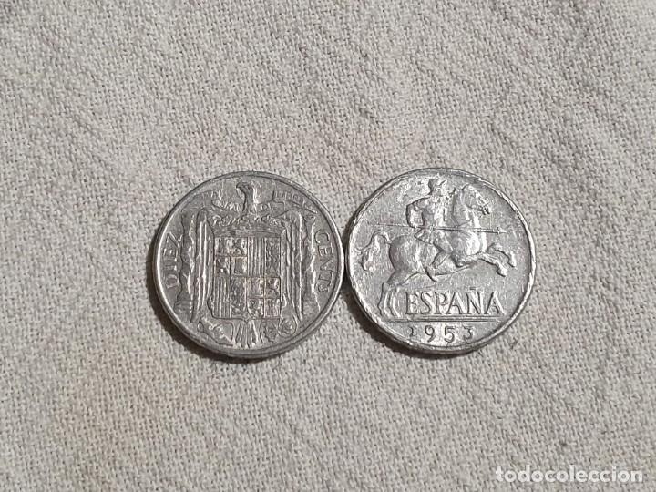 Monedas Franco: 2 monedas de 10 c&eacute;ntimos - 1953 - EBC/EF - Foto 2
