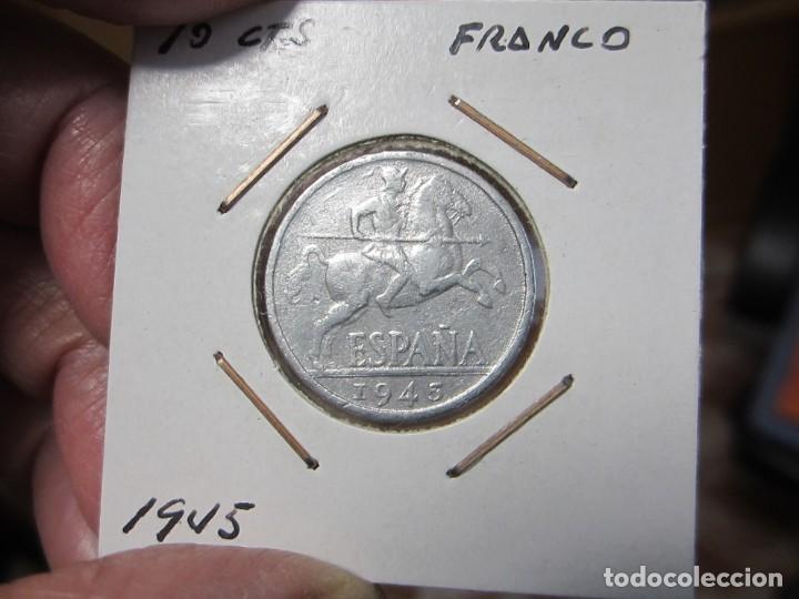 Monedas Franco: moneda de 10 c&eacute;ntimos de 1945 de Franco - Foto 1