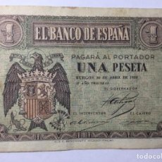 Monedas Franco: BILLETE 1 PESETA BURGOS 30 ABRIL 1938. Lote 312471398
