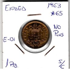 Monedas Franco: E0131 MONEDA ESPAÑA 1 PESETA 1963 ESTRELLA 65 NO PLUS SIN CIRCULAR 5. Lote 313005188