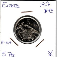 Monedas Franco: E0139 MONEDA ESPAÑA 5 PESETAS 1957 ESTRELLA 75 SIN CIRCULAR 3. Lote 313005648