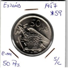 Monedas Franco: E0144 MONEDA ESPAÑA 50 PESETAS 1957 ESTRELLA 59 SIN CIRCULAR TN 5. Lote 313005843