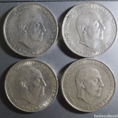 Monedas Franco: 100 PTS PLATA 4 MONEDAS 1966 * 67. Lote 313755748