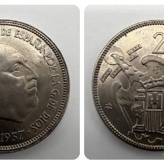 Monedas Franco: MONEDA. ESPAÑA. FRANCISCO FRANCO. 25 PESETAS. 1957. ESTRELLA LEGIBLE *64*. S/C. VER