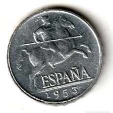 Monedas Franco: ESPAÑA: 5 CENTIMOS ALUMNIO 1953 JINETE IBERICO - FECHA RARA. Lote 314543683