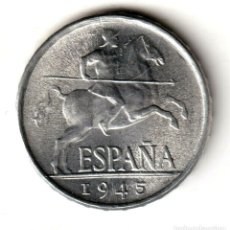 Monedas Franco: ESPAÑA: 5 CENTIMOS ALUMNIO 1945 JINETE IBERICO S/C EPOCA DE FRANCO. Lote 314545293