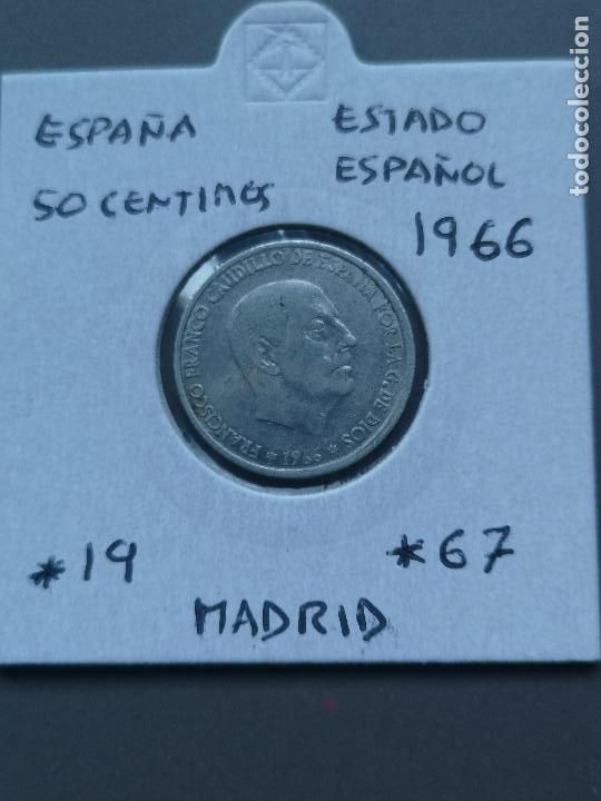 Monedas Franco: LOTE 3 MONEDAS 50 CENTIMOS 1966 - Foto 3