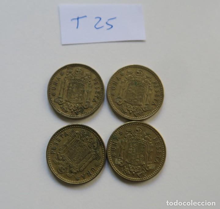 Monedas Franco: Cuatro monedas de 1 peseta de 1966. (Ref.T25). - Foto 1