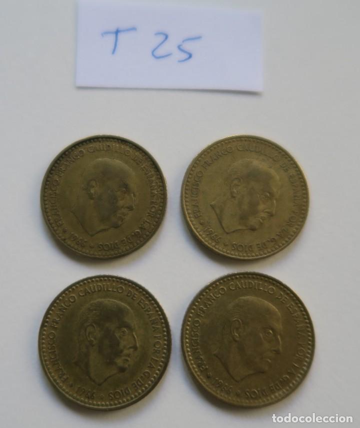 Monedas Franco: Cuatro monedas de 1 peseta de 1966. (Ref.T25). - Foto 2