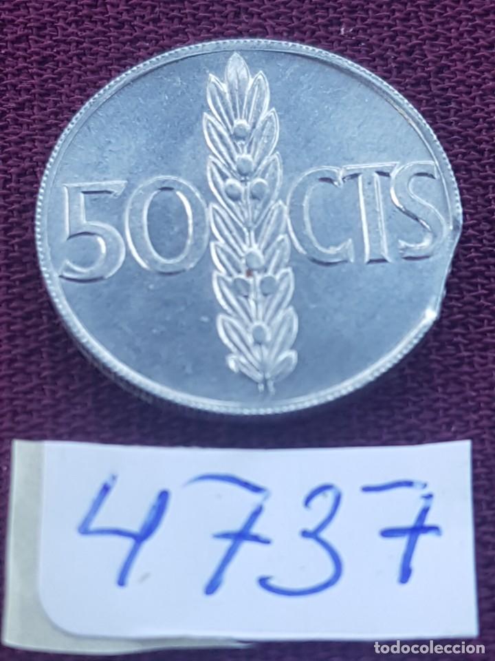Monedas Franco: Error Estado Espa&ntilde;ol,50 centimos 1966. Segmentada - Foto 1