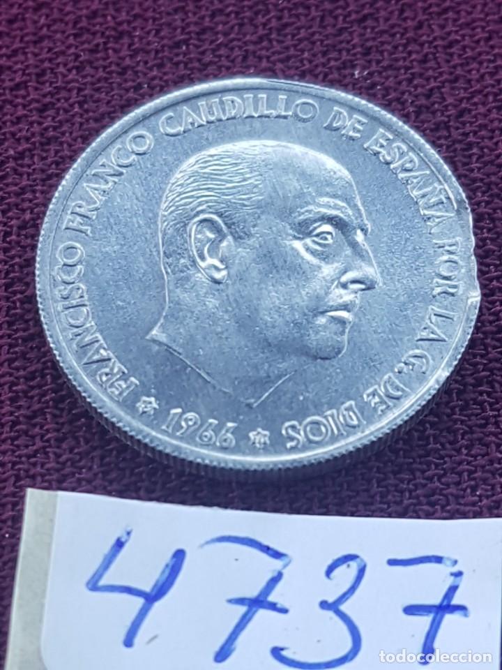 Monedas Franco: Error Estado Espa&ntilde;ol,50 centimos 1966. Segmentada - Foto 2