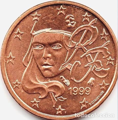 Monedas Franco: moneda de 1 centimo de euro del ano de 1999 - Foto 1