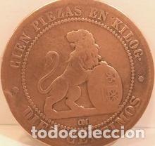 Monedas Franco: diez centimos espanoles 1870 - Foto 1