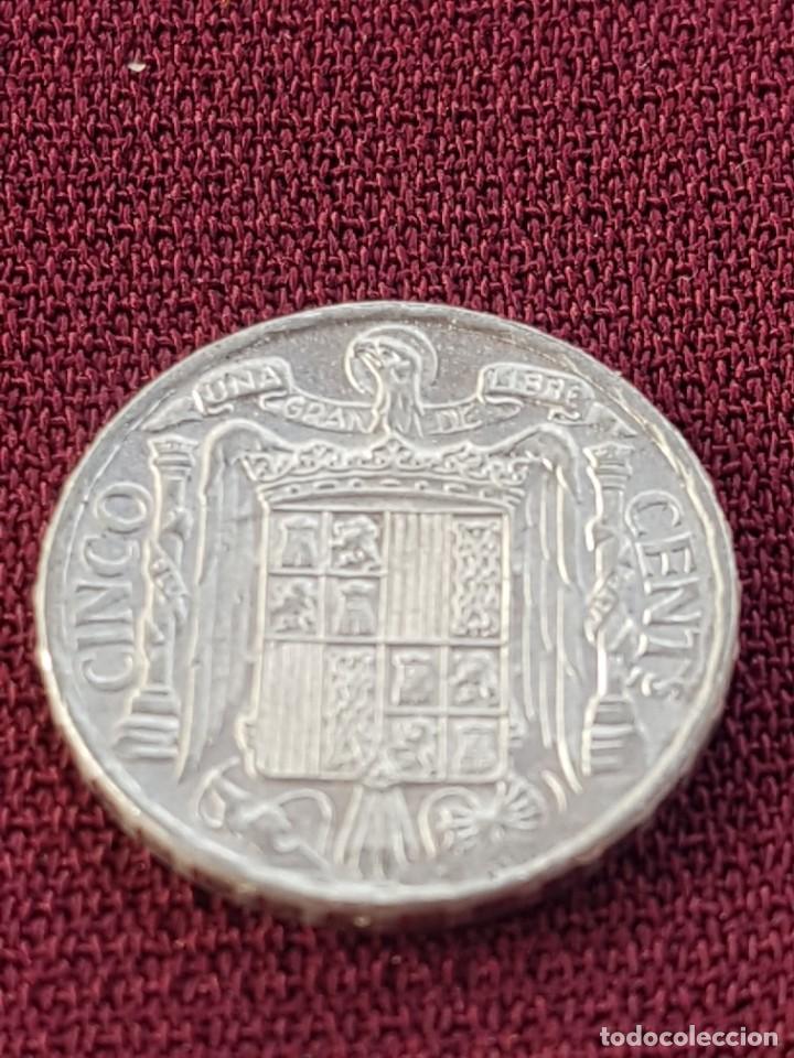 Monedas Franco: Estado Espa&ntilde;ol 5 centimos 1945 sin circular - Foto 2