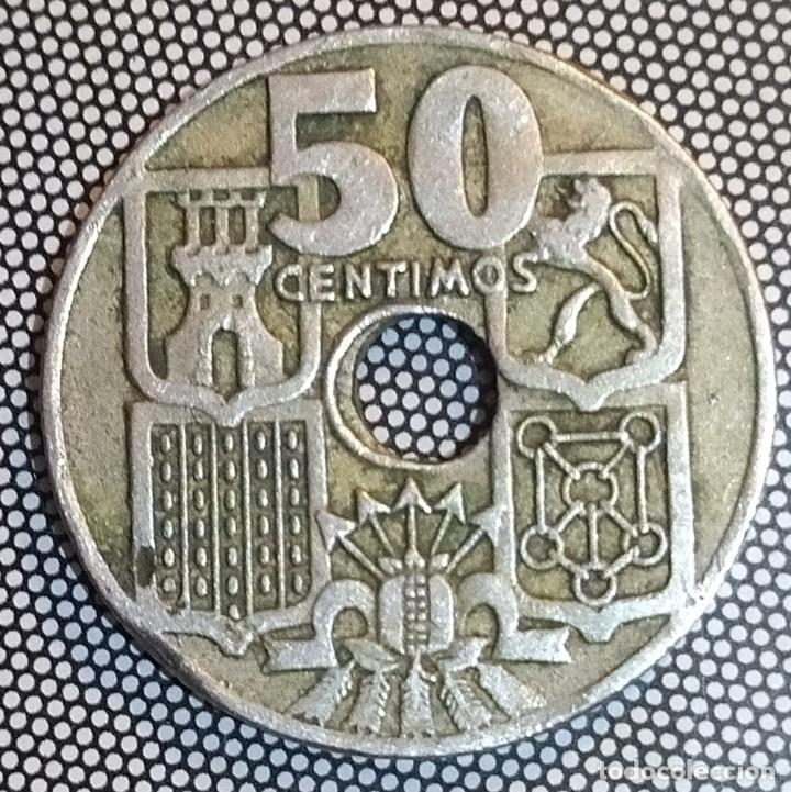 Monedas Franco: 50 C&Eacute;NTIMOS 1949 TALADRO DEFECTUOSO - Foto 1
