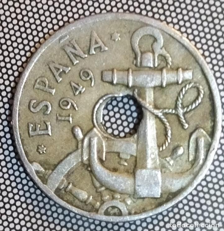 Monedas Franco: 50 C&Eacute;NTIMOS 1949 TALADRO DEFECTUOSO - Foto 2