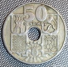 Monedas Franco: 50 CÉNTIMOS 1949 TALADRO DEFECTUOSO