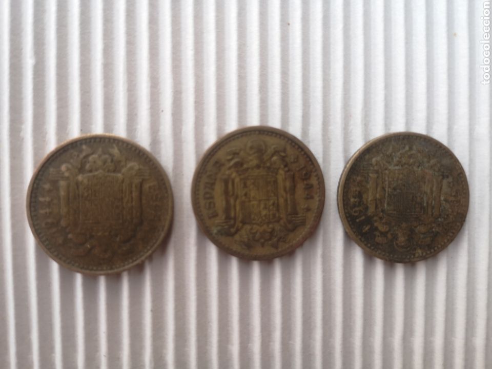 Monedas Franco: Monedas de 1 PTA de 1944 - Foto 2