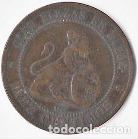 Monedas Franco: 10 CENTIMOS 1870 GOBIERNO PROVISONAL - Foto 2