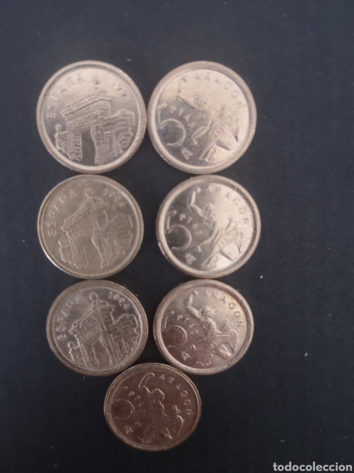 Monedas Franco: 7 Monedas 5 ptas 1994 Aragon - Foto 1