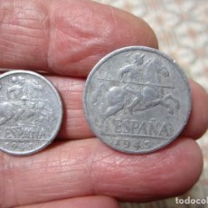 Monedas Franco: LOTE DE 2 MONEDAS DE 5 Y 10 CENTIMOS DE 1945. Lote 324929373