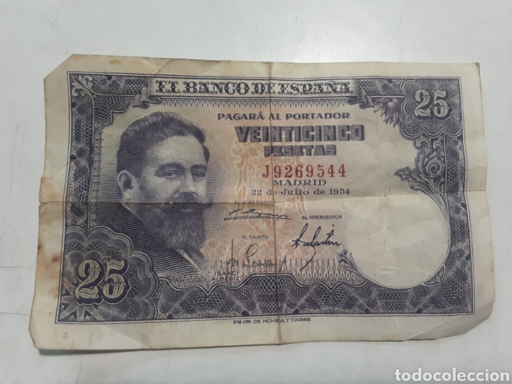 Monedas Franco: Billete de 25 pesetas 1954 - Foto 1