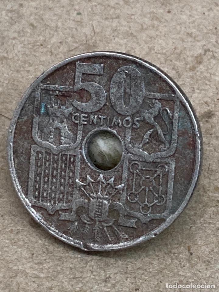 Monedas Franco: Moneda de 50 c&eacute;ntimos 1949 - Foto 2